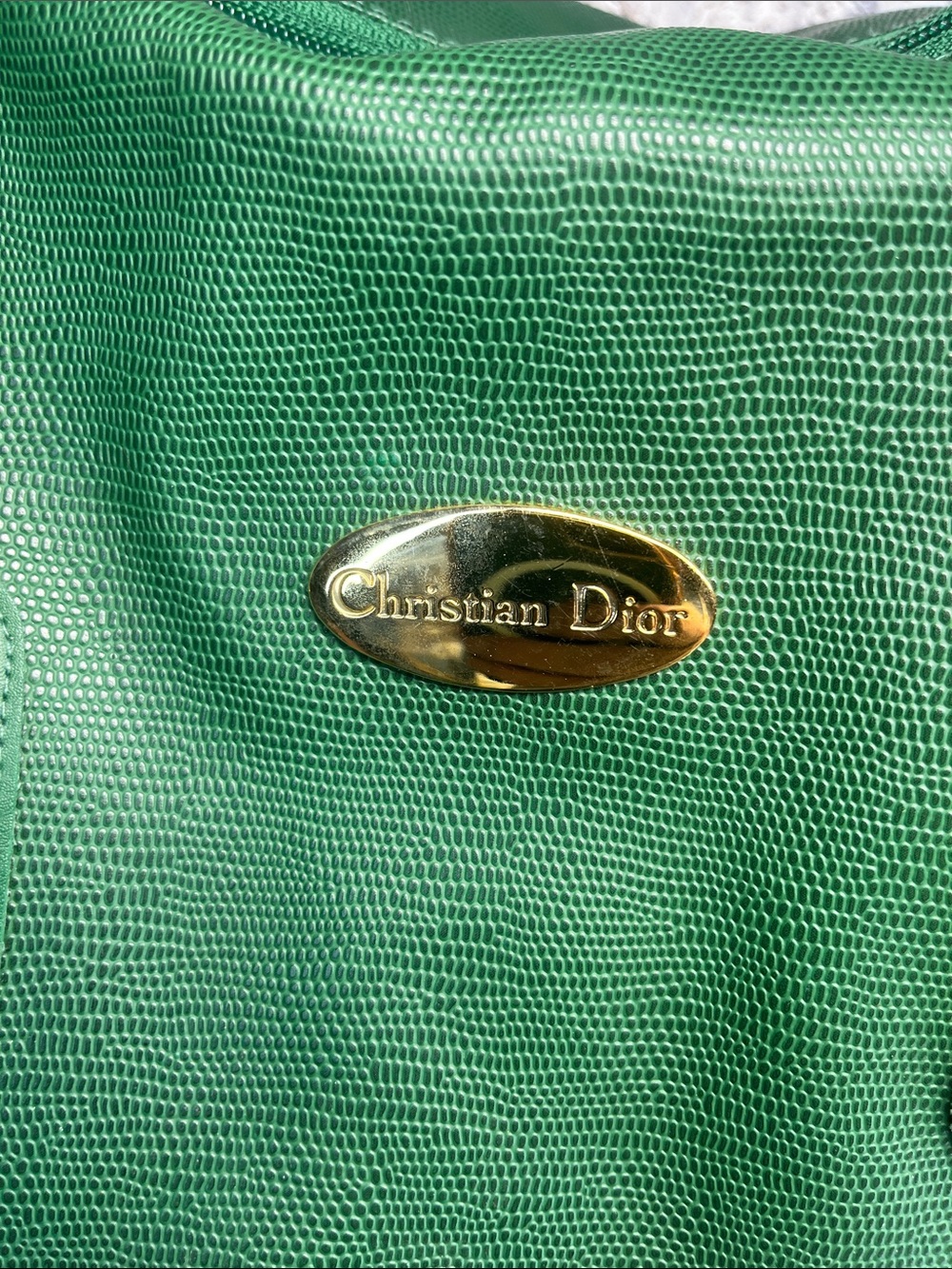Vintage Christian Dior Perfumes Emerald Green PVC Large Green Travel Bag - Picture 2 of 10